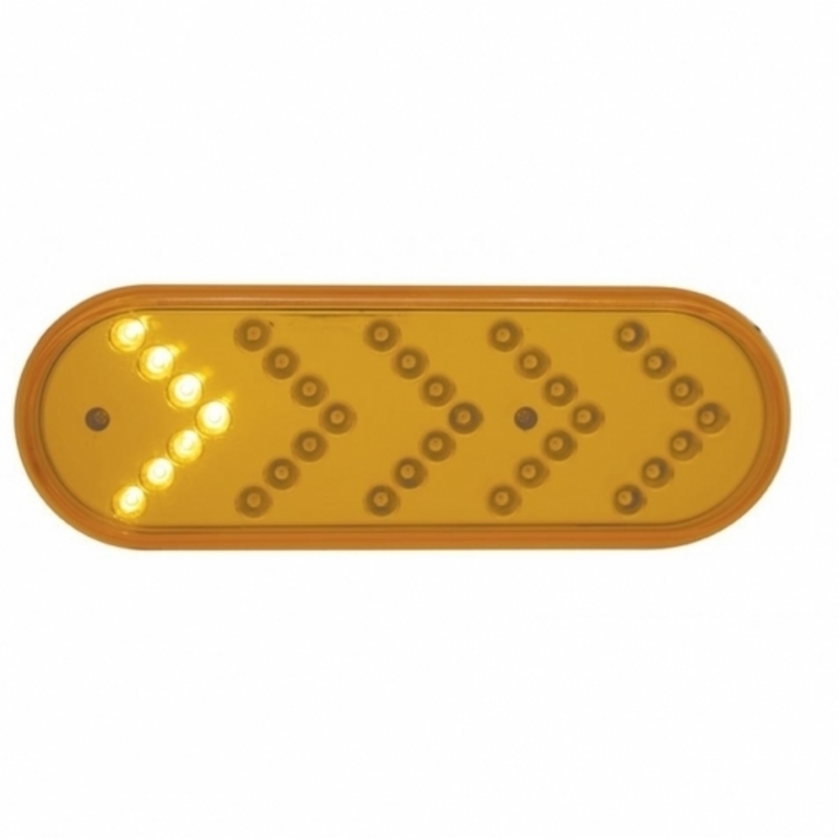 35 LED 6" Reflector Oval Sequential Turn Signal Light - Amber LED/Amber Lens (Bulk)
