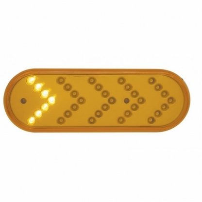 35 LED 6" Reflector Oval Sequential Turn Signal Light - Amber LED/Amber Lens (Bulk)