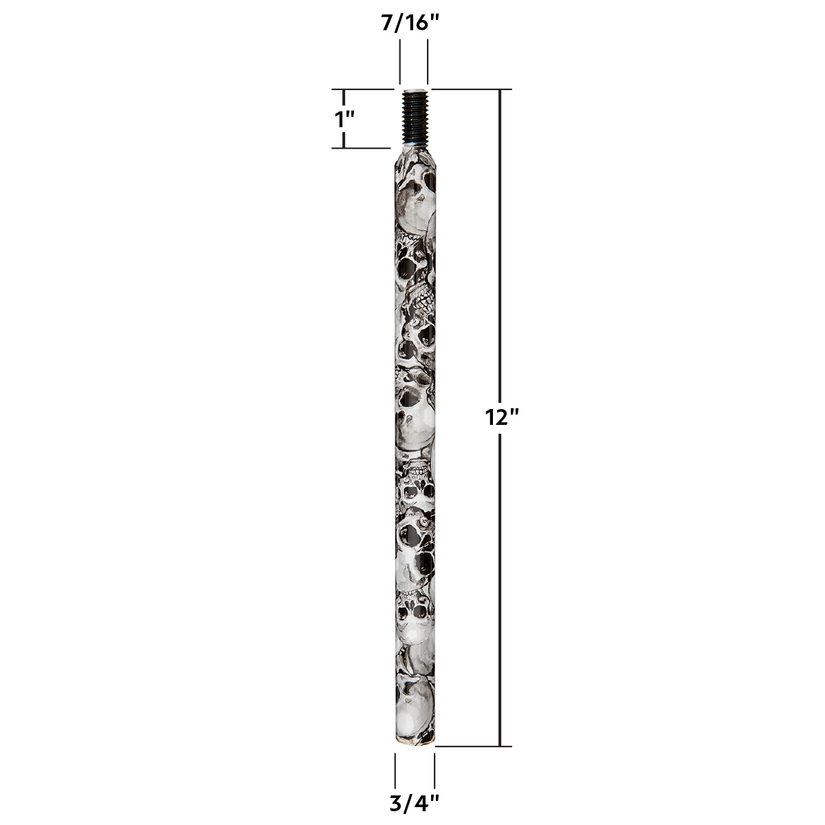 12" Skull Pattern Shifter Shaft Extension