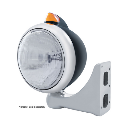Black Guide 682-C Headlight 6014 & Original Style LED Signal - Amber Lens