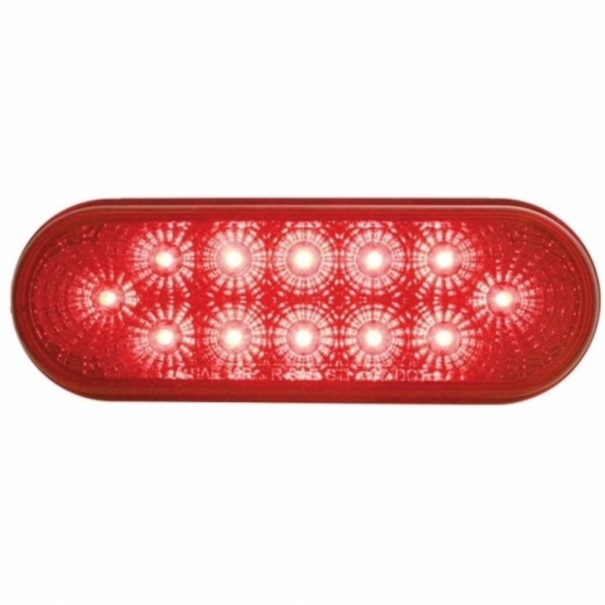 12 LED 6" Oval Reflector Light Kit (Stop, Turn & Tail) - Red LED/Red Lens