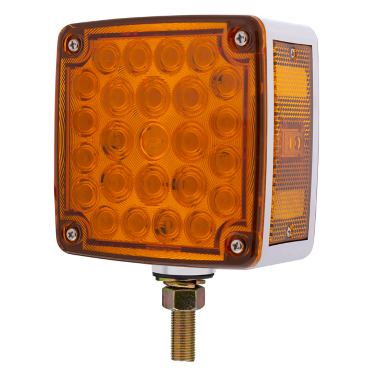 52 LED Single Stud Double Face Turn Signal Light (Driver) - Amber & Red LED/Amber & Red Lens