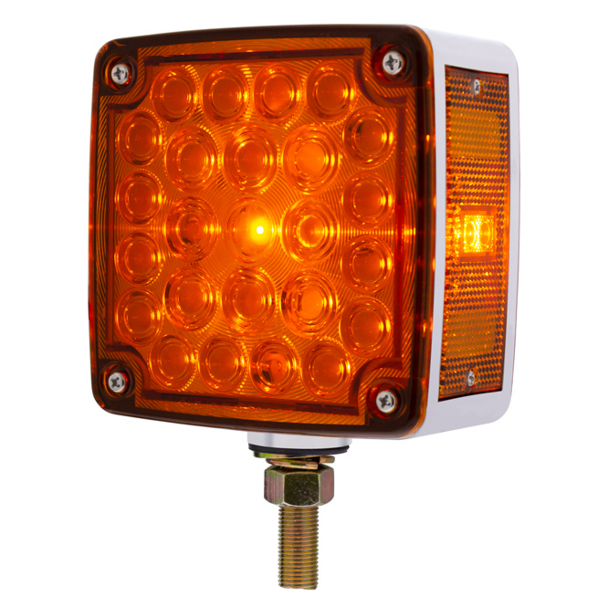 52 LED Single Stud Double Face Turn Signal Light (Driver) - Amber & Red LED/Amber & Red Lens