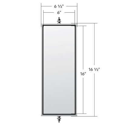 6" X 16" 430 Stainless Steel West Coast Mirror - Non Heated
