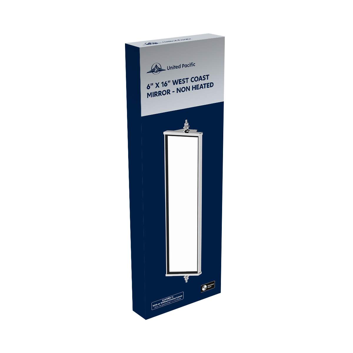6" X 16" 430 Stainless Steel West Coast Mirror - Non Heated