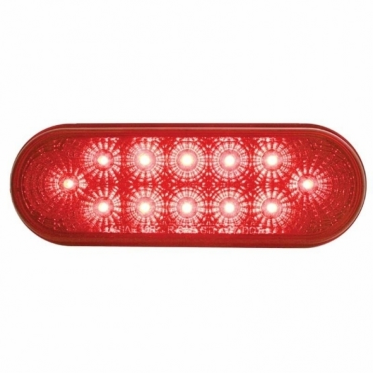 3-3/4" Bolt Pattern SS Spring Loaded Bar With 6 Oval 12 LED Lights -Red LED & Lens (Pair)