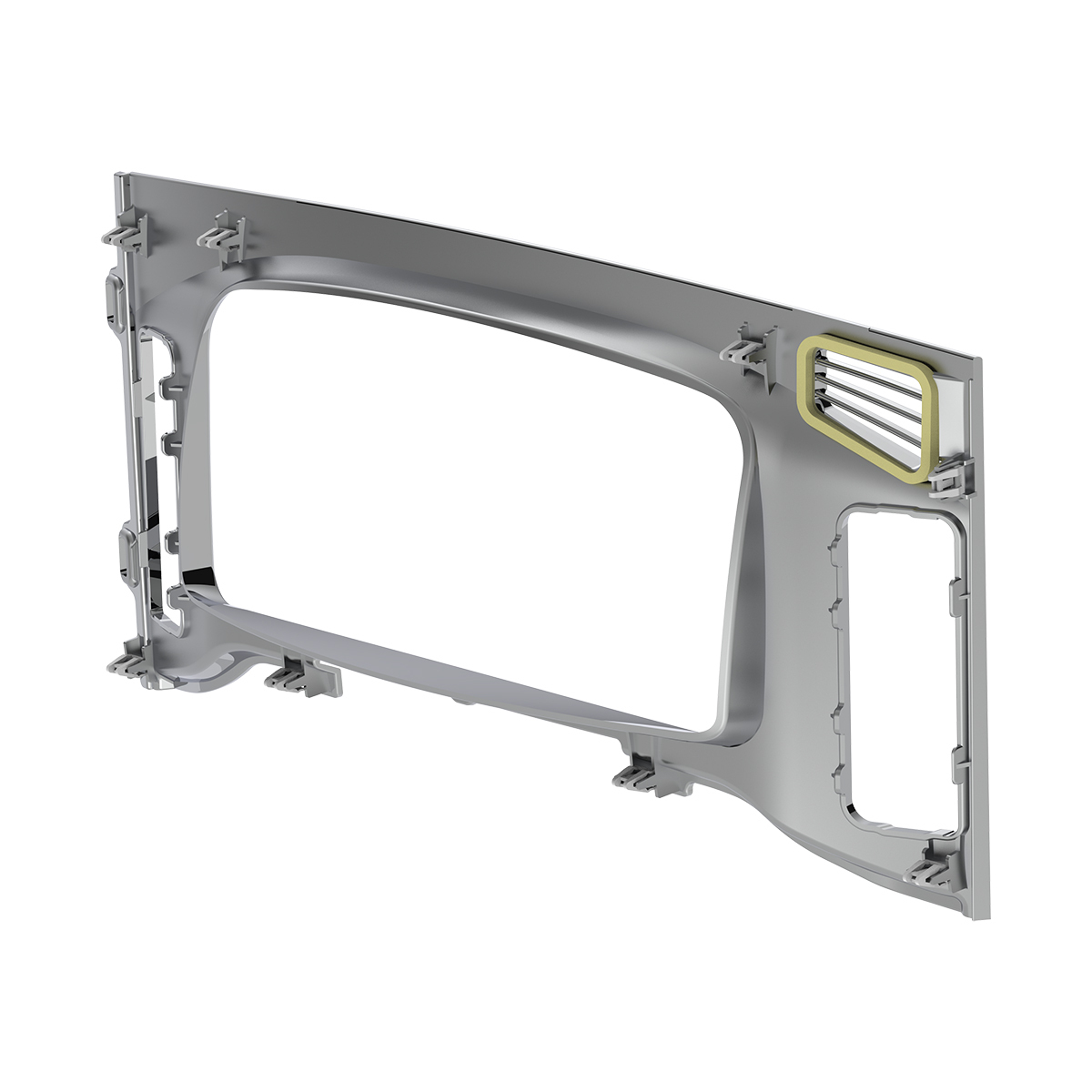 Chrome Plastic Center Dash Instrument Bezel For 2018-2023 Freightliner Cascadia