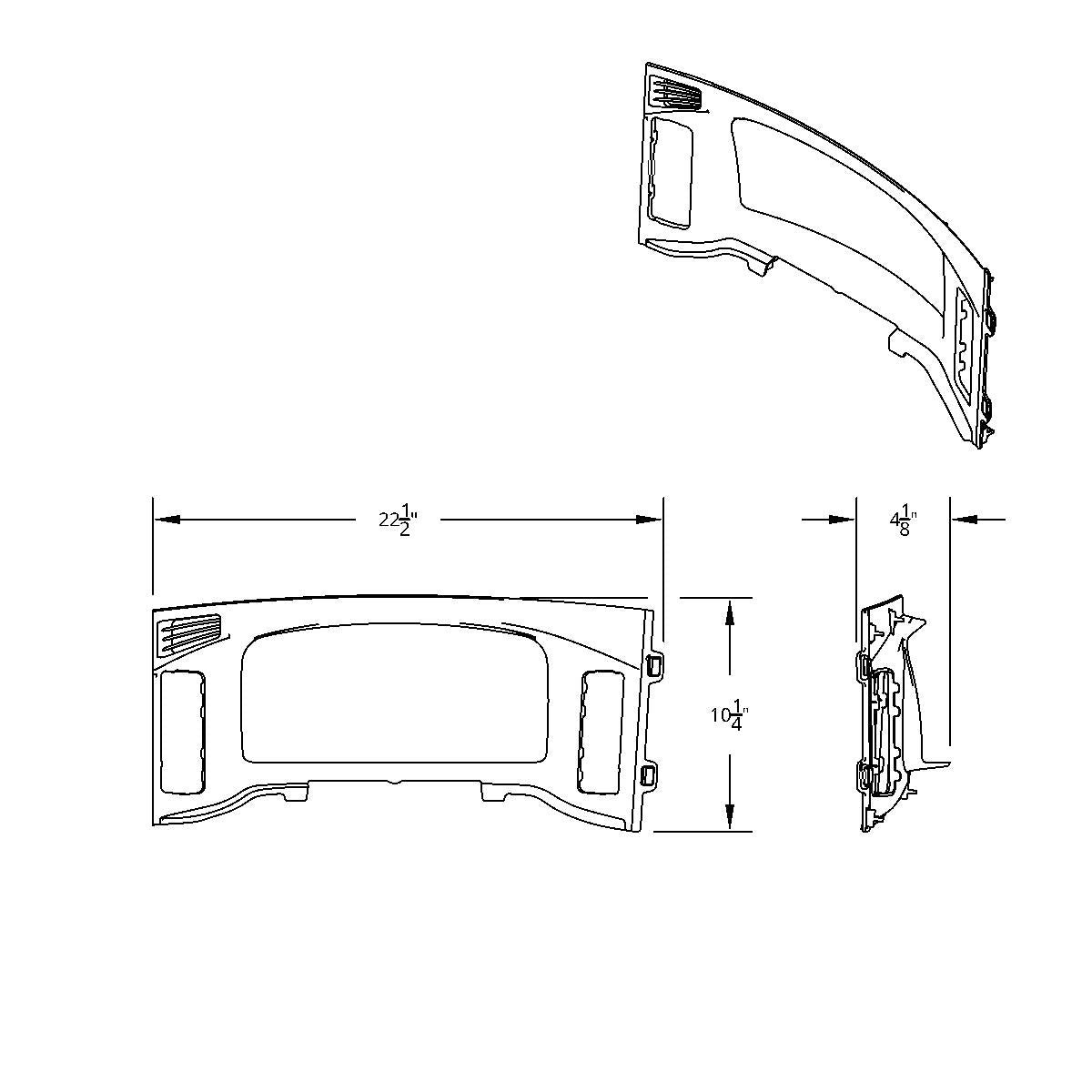 Chrome Plastic Center Dash Instrument Bezel For 2018-2023 Freightliner Cascadia
