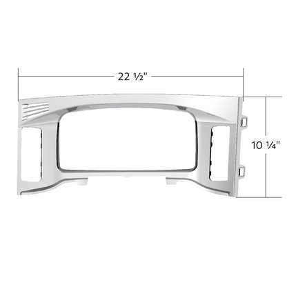 Chrome Plastic Center Dash Instrument Bezel For 2018-2023 Freightliner Cascadia