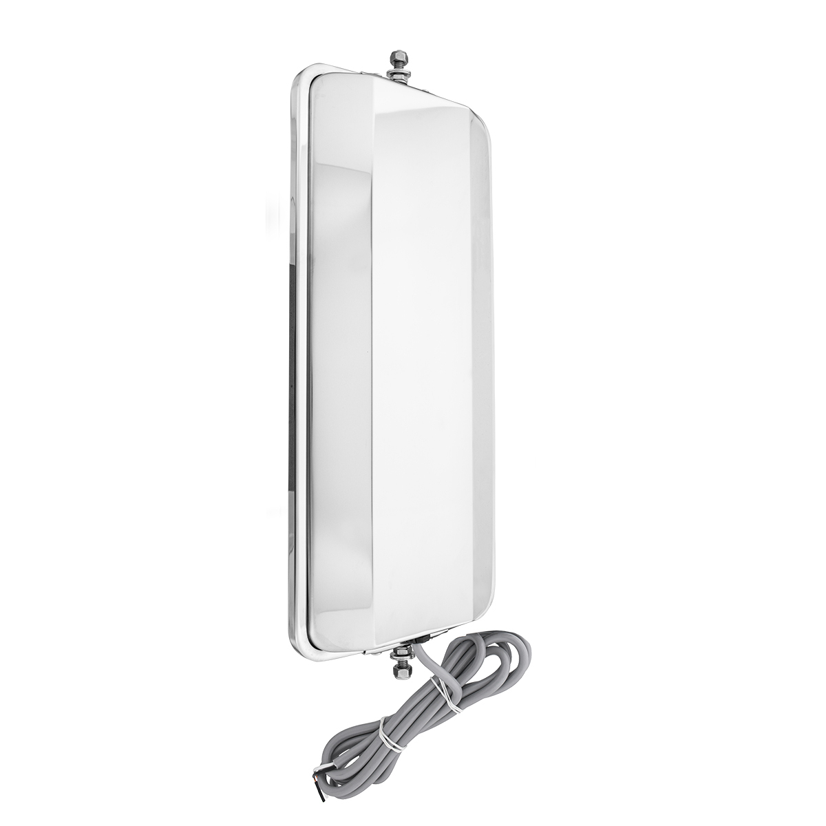 7" X 16" 430 Stainless Steel West Coast Style Mirror With Convex Lower Mirror - Heated