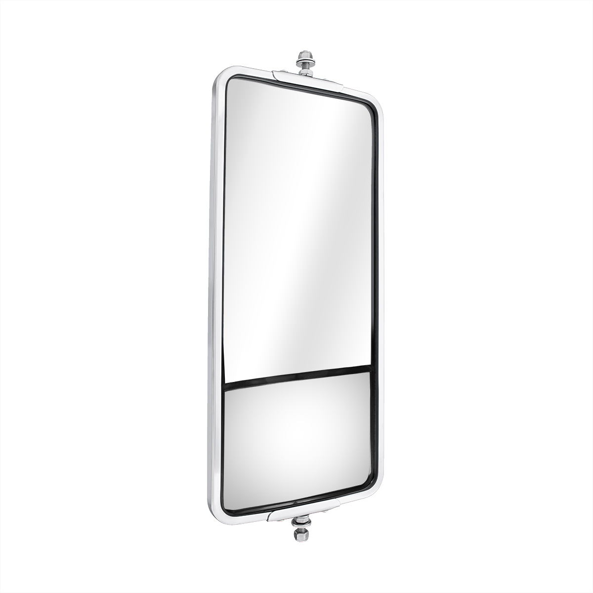 7" X 16" 430 Stainless Steel West Coast Style Mirror With Convex Lower Mirror - Heated