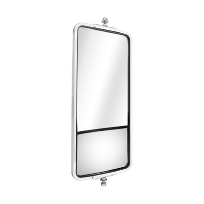 7" X 16" 430 Stainless Steel West Coast Style Mirror With Convex Lower Mirror - Heated