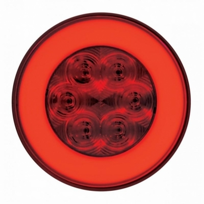 3-3/4" Bolt Pattern CR Spring Loaded Rear Bar W/6X 21 Red LED 4" GloLight & Grommet - Red Lens (Pair)