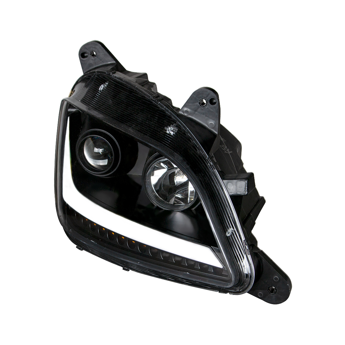 Black Projection Headlight With LED Position & Signal For 2012-2021 Peterbilt 579- Passenger