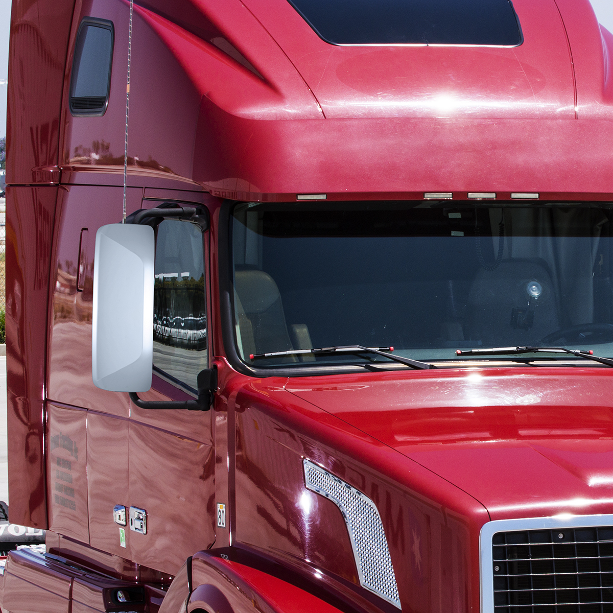Chrome Mirror Cover For 2012-2024 Volvo VNL - Driver