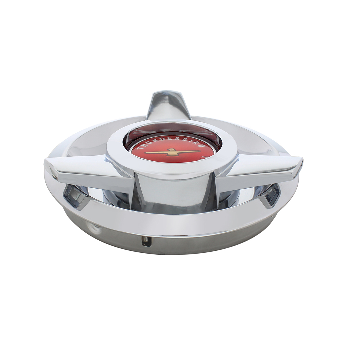 Chrome Hubcap For 1962-63 Ford Thunderbird Wire Wheels - Red Center