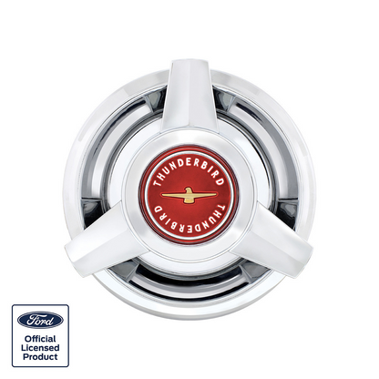 Chrome Hubcap For 1962-63 Ford Thunderbird Wire Wheels - Red Center