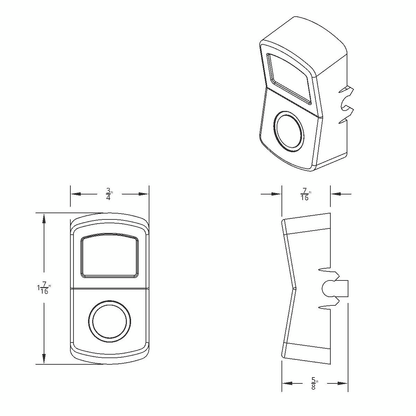 "Rear A/C" Chrome Rocker Switch Cover - Plain