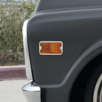 Billet Standard Side Marker Bezel For 1968-1972 Chevrolet & GMC Trucks-Clear Anodized(Pair)