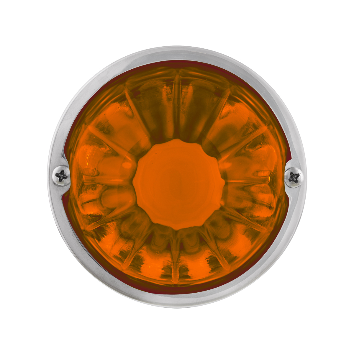 Dual Function Glass Watermelon Flush Mount Kit With LED Bulb - Amber LED/Amber Lens