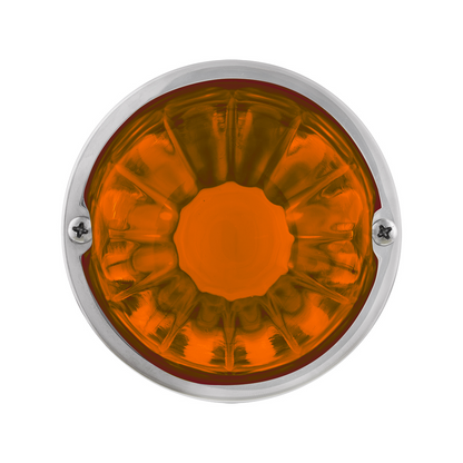 Dual Function Glass Watermelon Flush Mount Kit With LED Bulb - Amber LED/Amber Lens