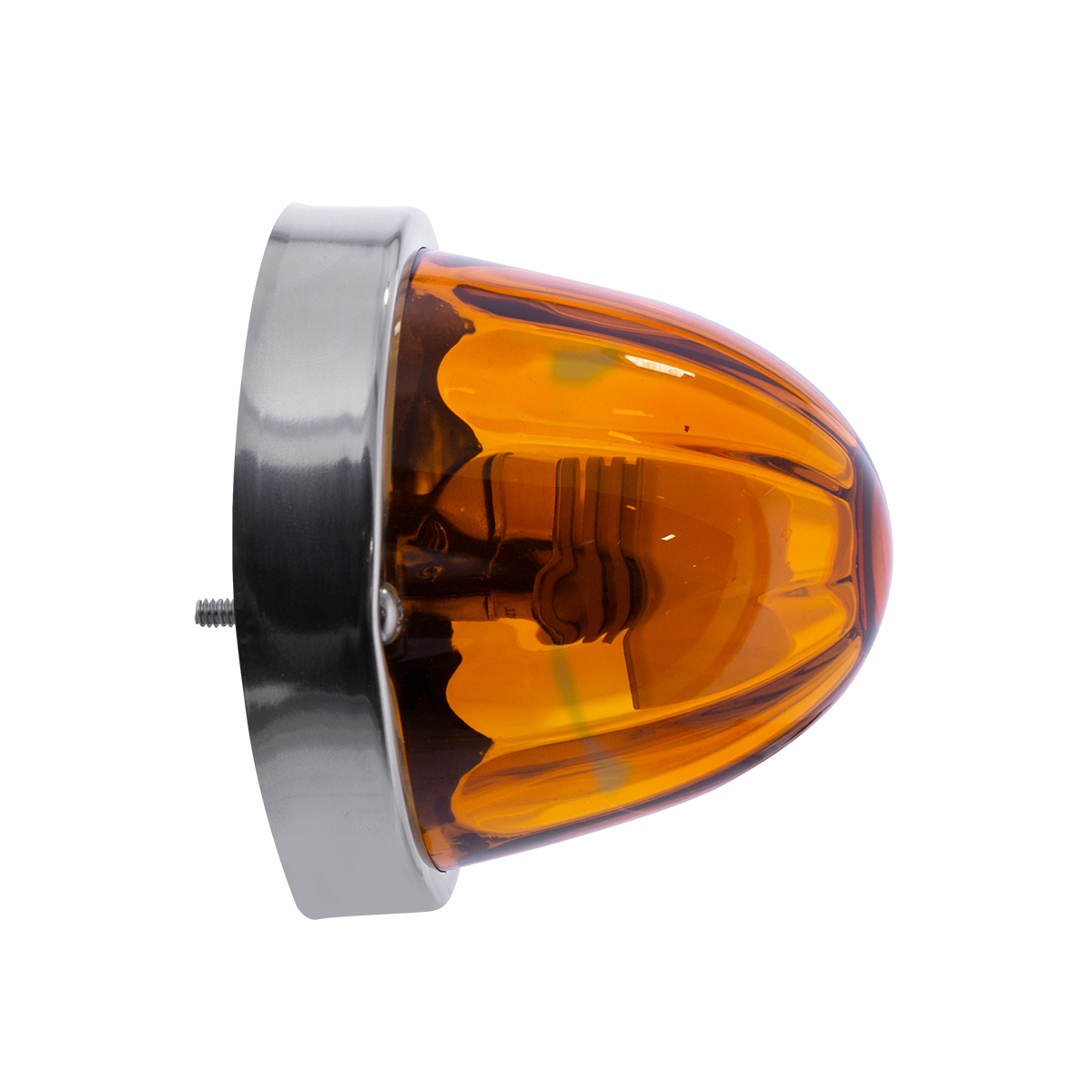 Dual Function Glass Watermelon Flush Mount Kit With LED Bulb - Amber LED/Amber Lens