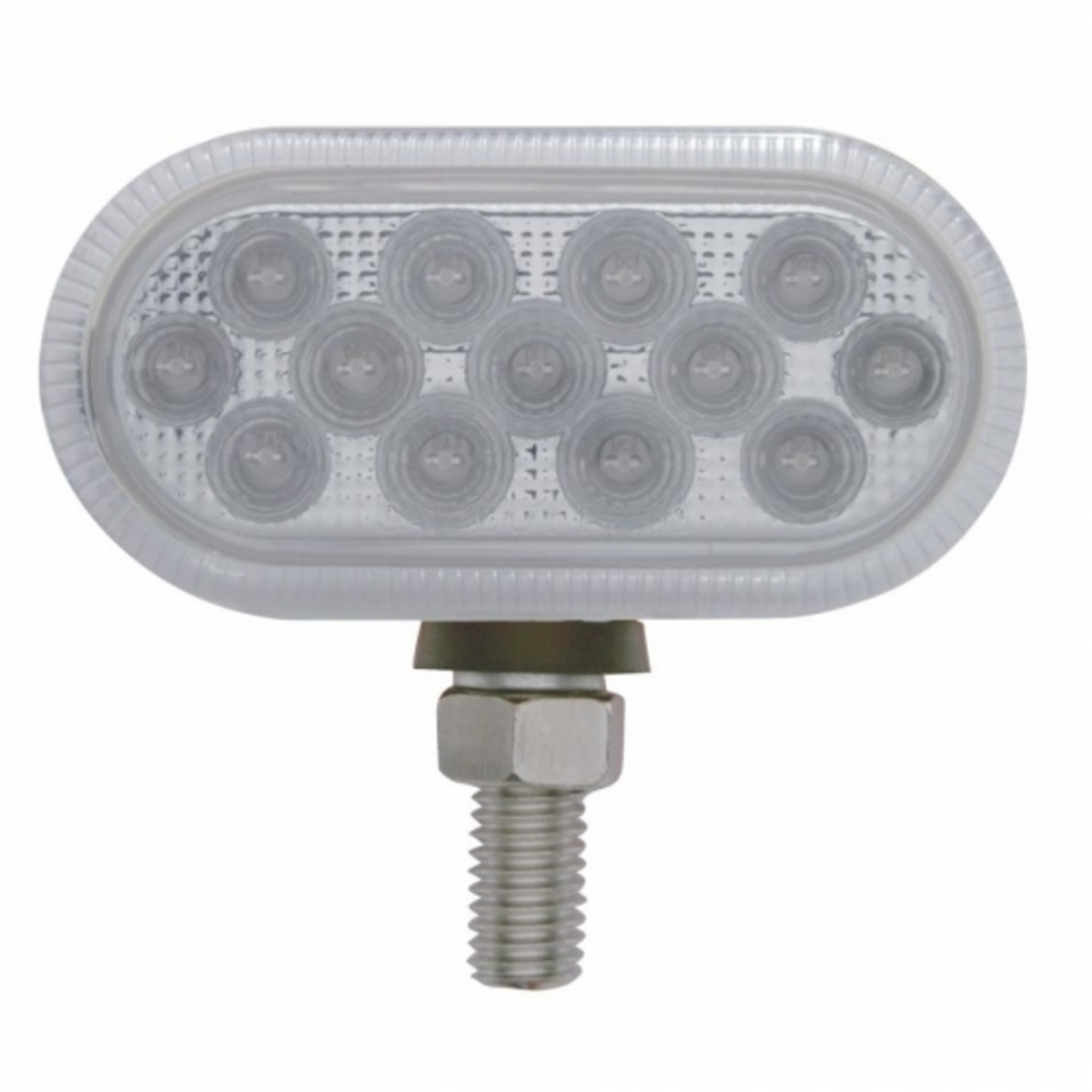 26 LED Dual Function Reflector Double Face Oval Light - Amber & Red LED/Clear Lens