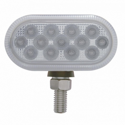 26 LED Dual Function Reflector Double Face Oval Light - Amber & Red LED/Clear Lens