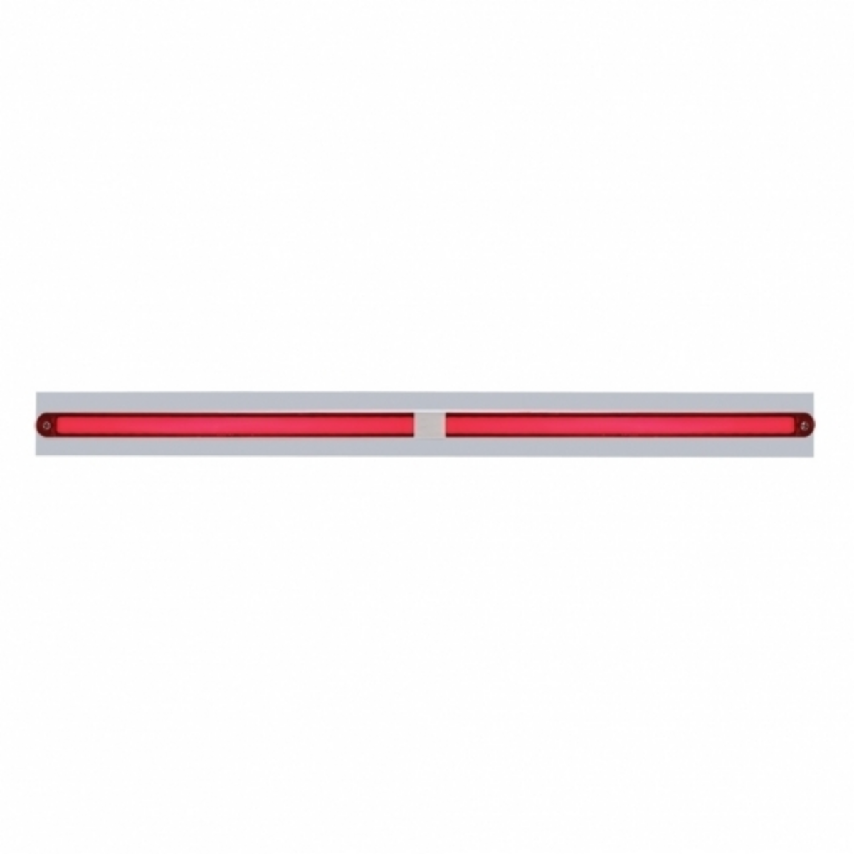 Chrome Top Mud Flap Plate With Two 24 LED 12" GloLight Bars - Red LED/Red Lens (Each)
