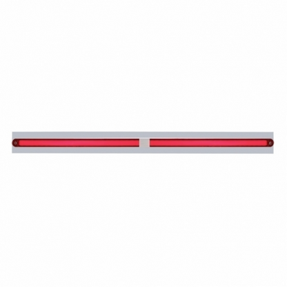 Chrome Top Mud Flap Plate With Two 24 LED 12" GloLight Bars - Red LED/Red Lens (Each)
