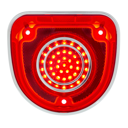 40 LED Tail Light With Stainless Steel Rings For 1968 Chevrolet Caprice/Impala-Red Lens