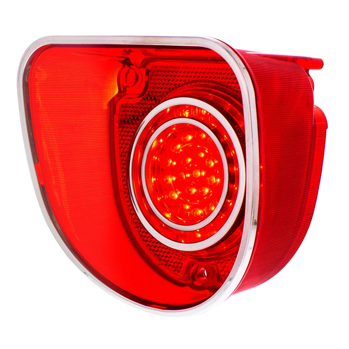 40 LED Tail Light With Stainless Steel Rings For 1968 Chevrolet Caprice/Impala-Red Lens