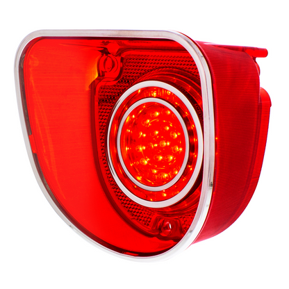40 LED Tail Light With Stainless Steel Rings For 1968 Chevrolet Caprice/Impala-Red Lens
