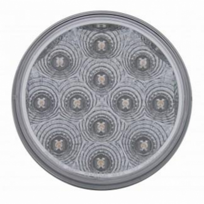 3-3/4" Bolt Pattern Chrome Spring Loaded Bar W/6X 12 Red LED 4" Reflector Lights - Clear Lens (Pair)