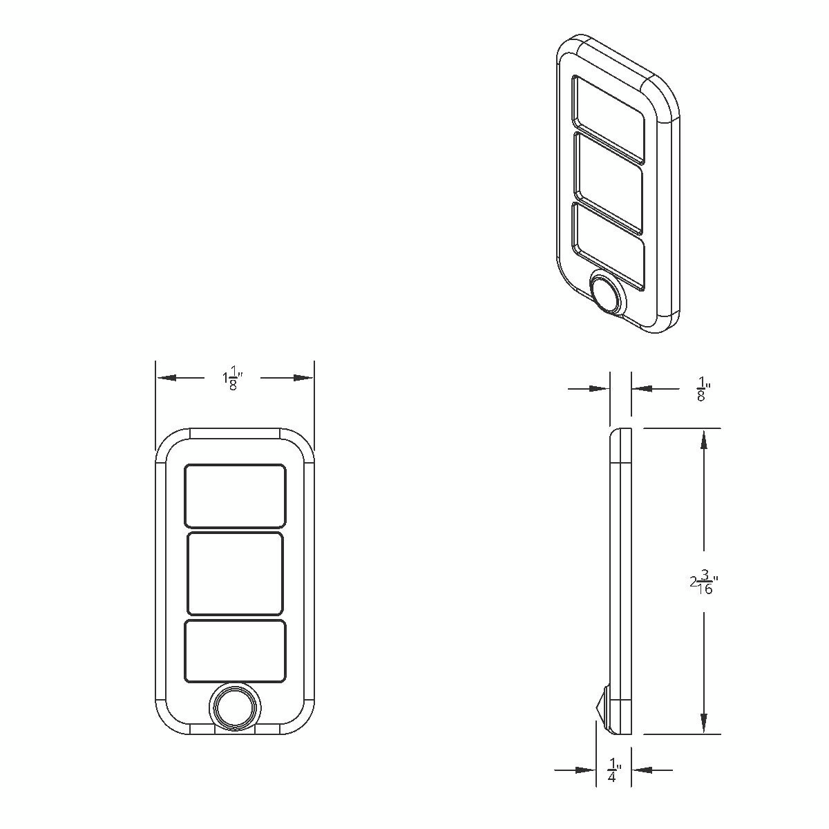 Rocker Switch Cover With 3 Openings & Red Crystal For Freightliner (3-Pack)