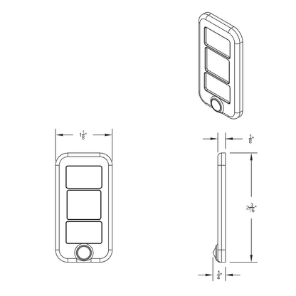 Rocker Switch Cover With 3 Openings & Red Crystal For Freightliner (3-Pack)