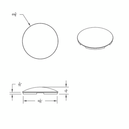 4 Even Notched Stainless Steel Dome Front Hubcap - 7/16" Lip
