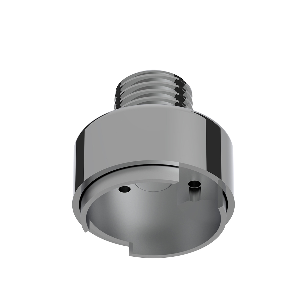 M30X3.5 Thread-On Gearshift Knob Chrome Mounting Adapter For Eaton Fuller Style 9/10 Speed - Vertical (Bulk)