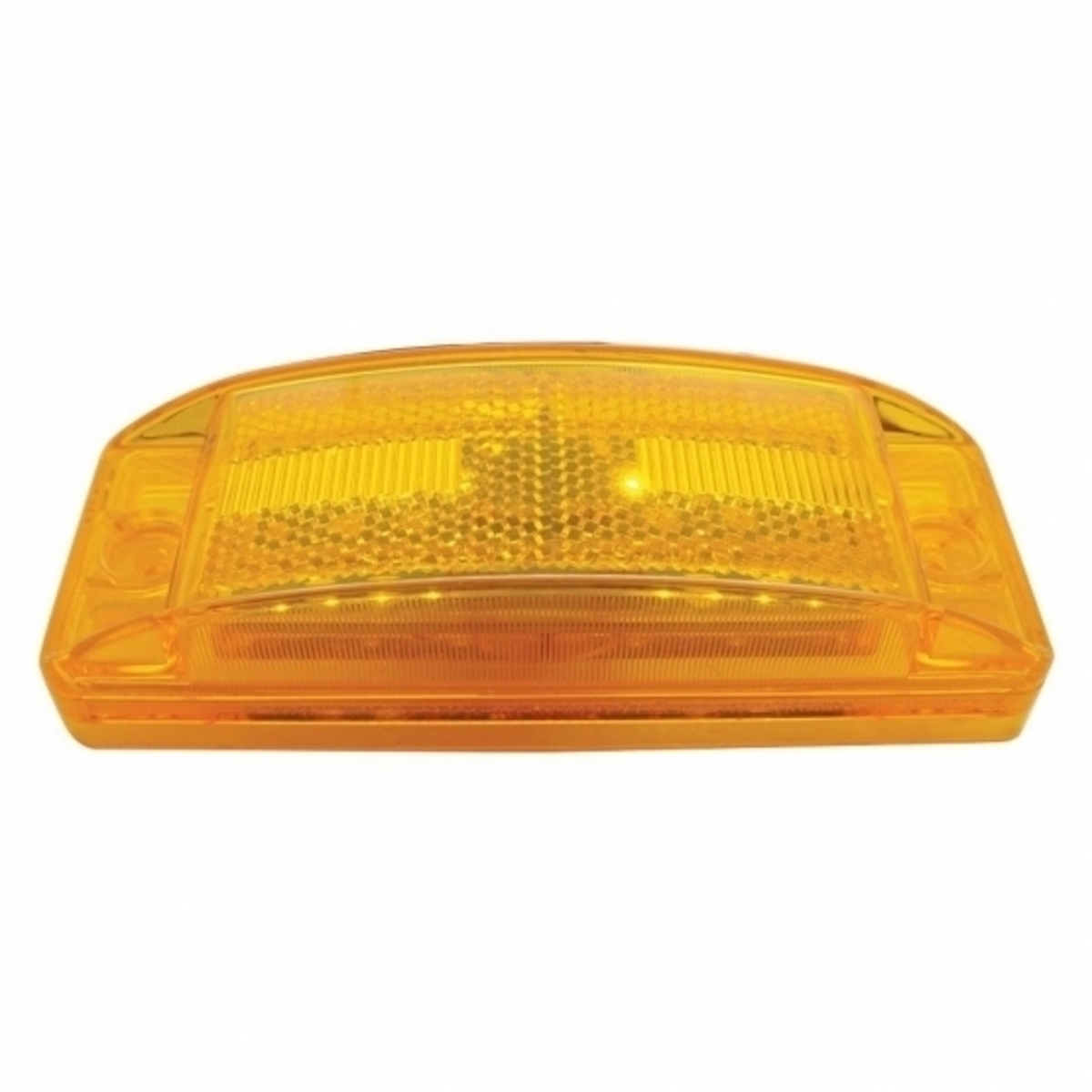 8 LED Rectangular Light Clearance/Marker With Reflex Lens - Amber LED/Amber Lens