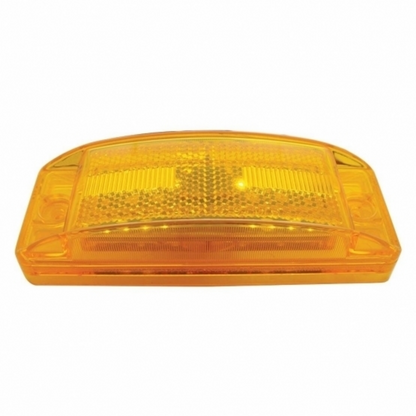 8 LED Rectangular Light Clearance/Marker With Reflex Lens - Amber LED/Amber Lens