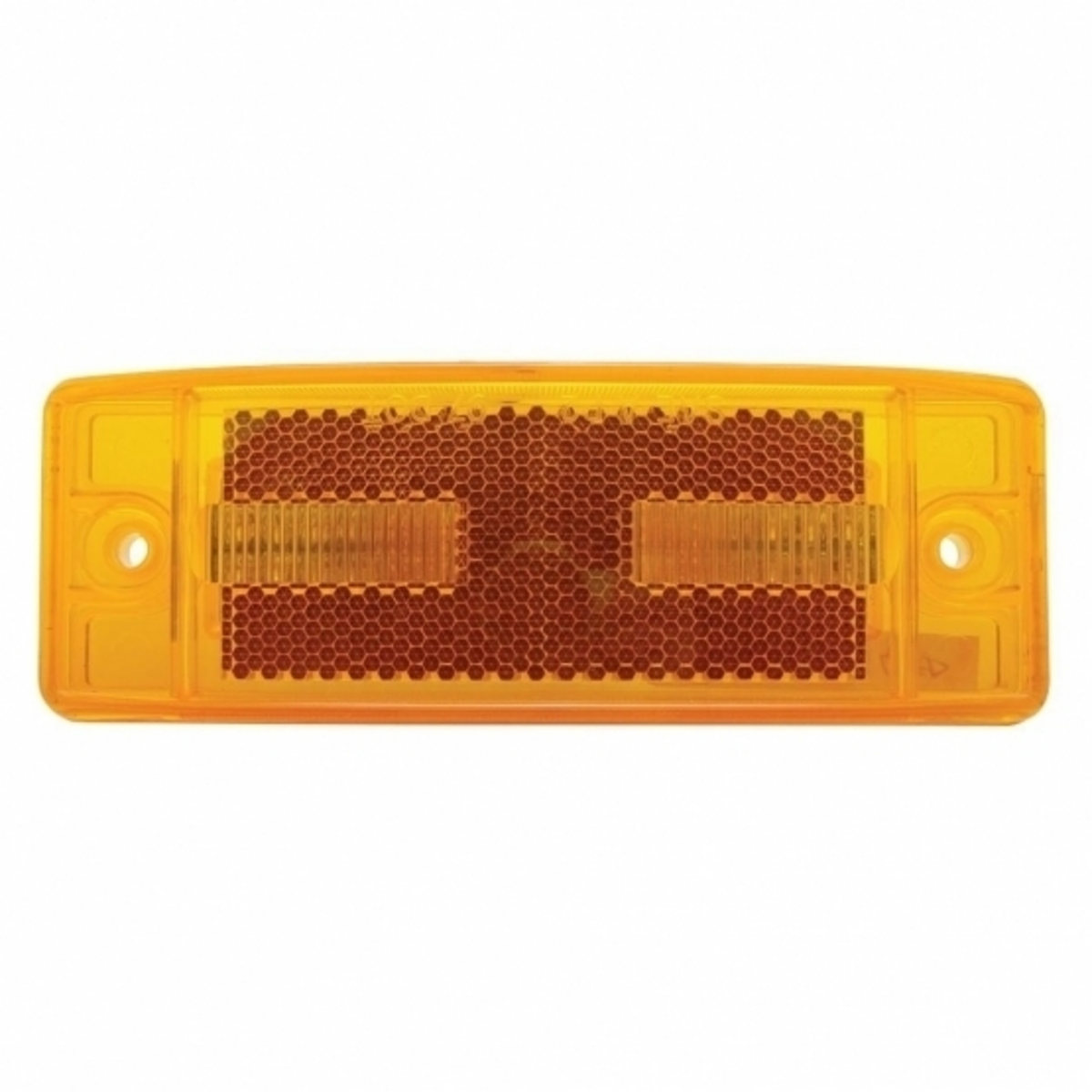 8 LED Rectangular Light Clearance/Marker With Reflex Lens - Amber LED/Amber Lens