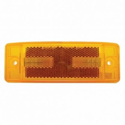 8 LED Rectangular Light Clearance/Marker With Reflex Lens - Amber LED/Amber Lens