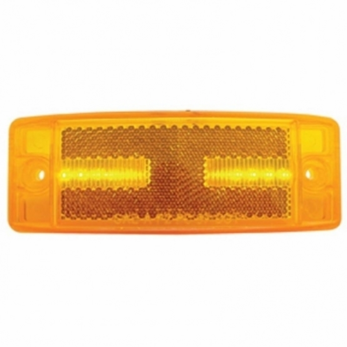 8 LED Rectangular Light Clearance/Marker With Reflex Lens - Amber LED/Amber Lens