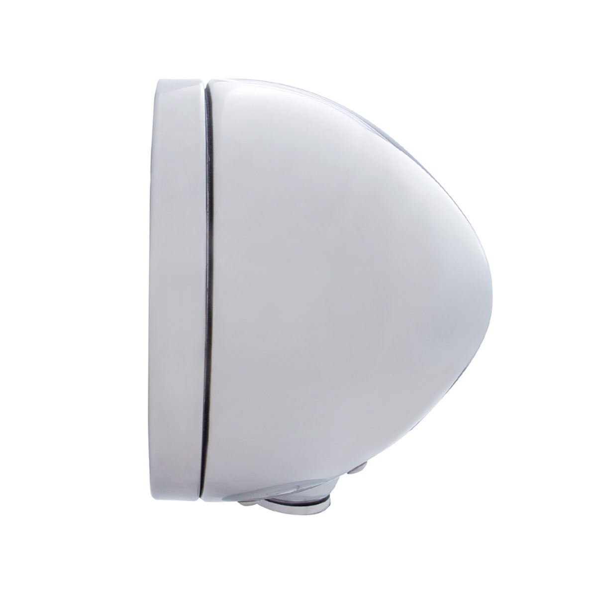 Stainless Steel Bullet Classic Headlight H4 With White LED & Signal - Clear Lens
