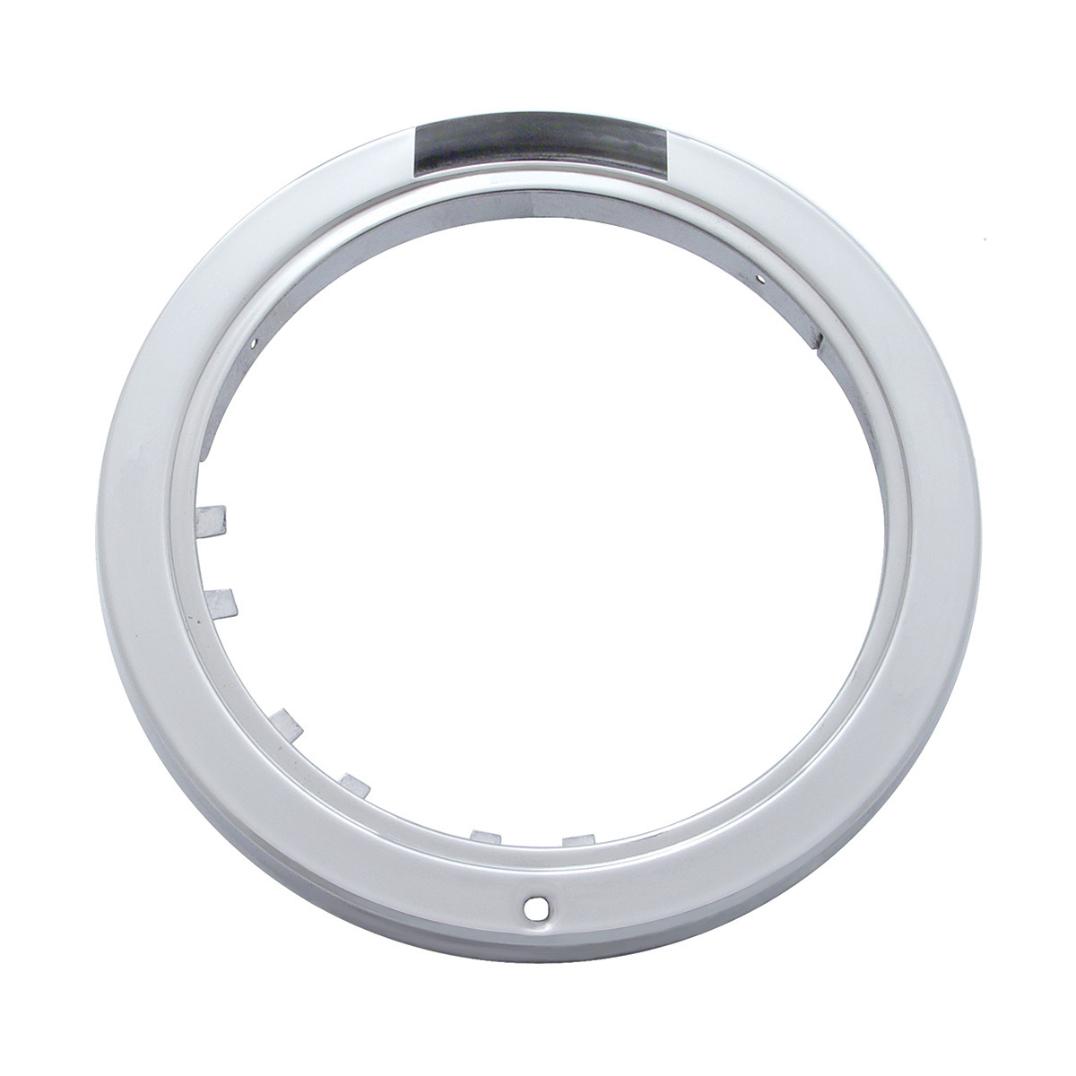 Stainless Steel Bullet Classic Headlight H4 With White LED & Signal - Clear Lens