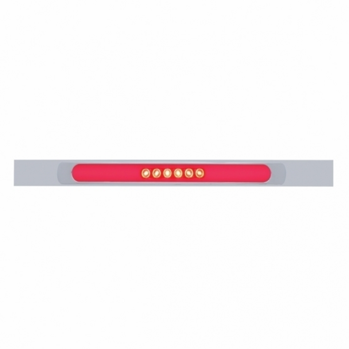 Chrome Top Mud Flap Plate With 28 LED 17" GloLight Bar & Bezel - Red LED/Clear Lens (Each)