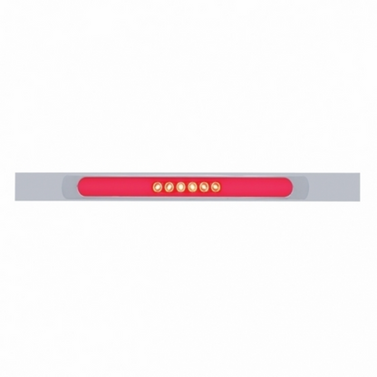 Chrome Top Mud Flap Plate With 28 LED 17" GloLight Bar & Bezel - Red LED/Clear Lens (Each)