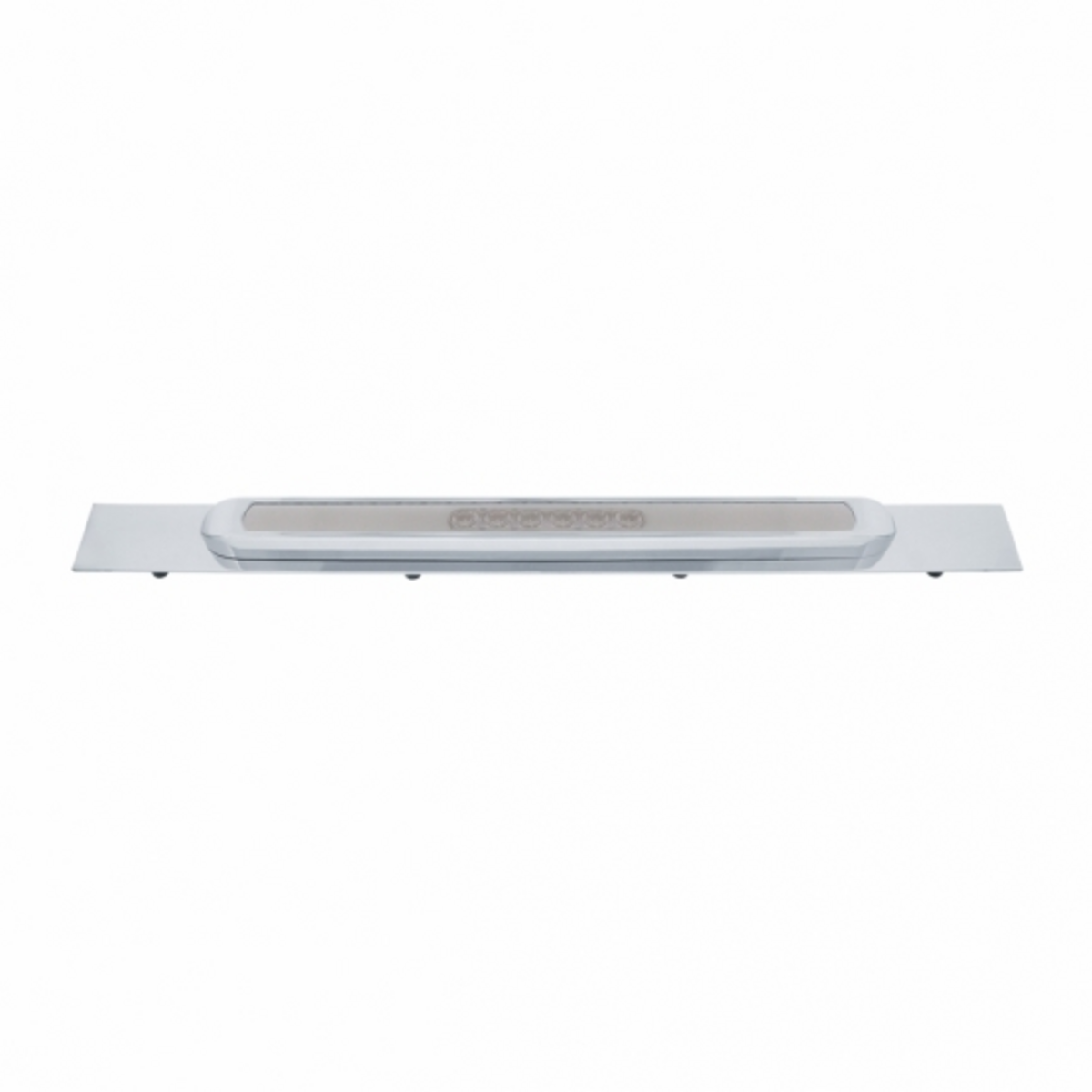Chrome Top Mud Flap Plate With 28 LED 17" GloLight Bar & Bezel - Red LED/Clear Lens (Each)