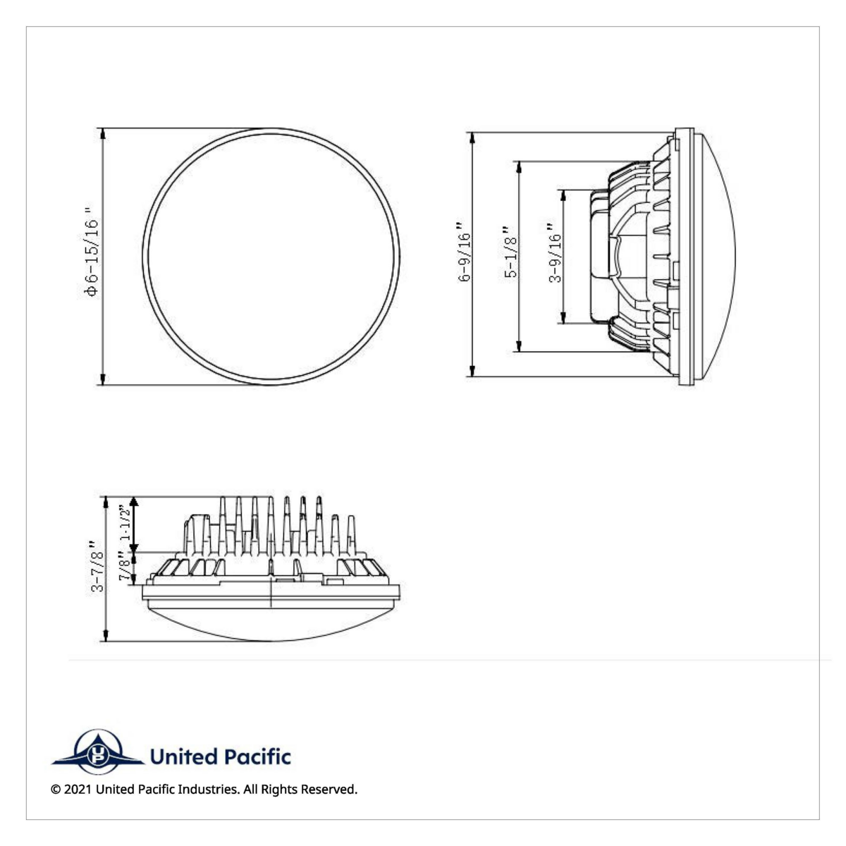 ULTRALIT - High Power LED 7" Projection Light With Dual Color LED Halo & Classic Style Lens
