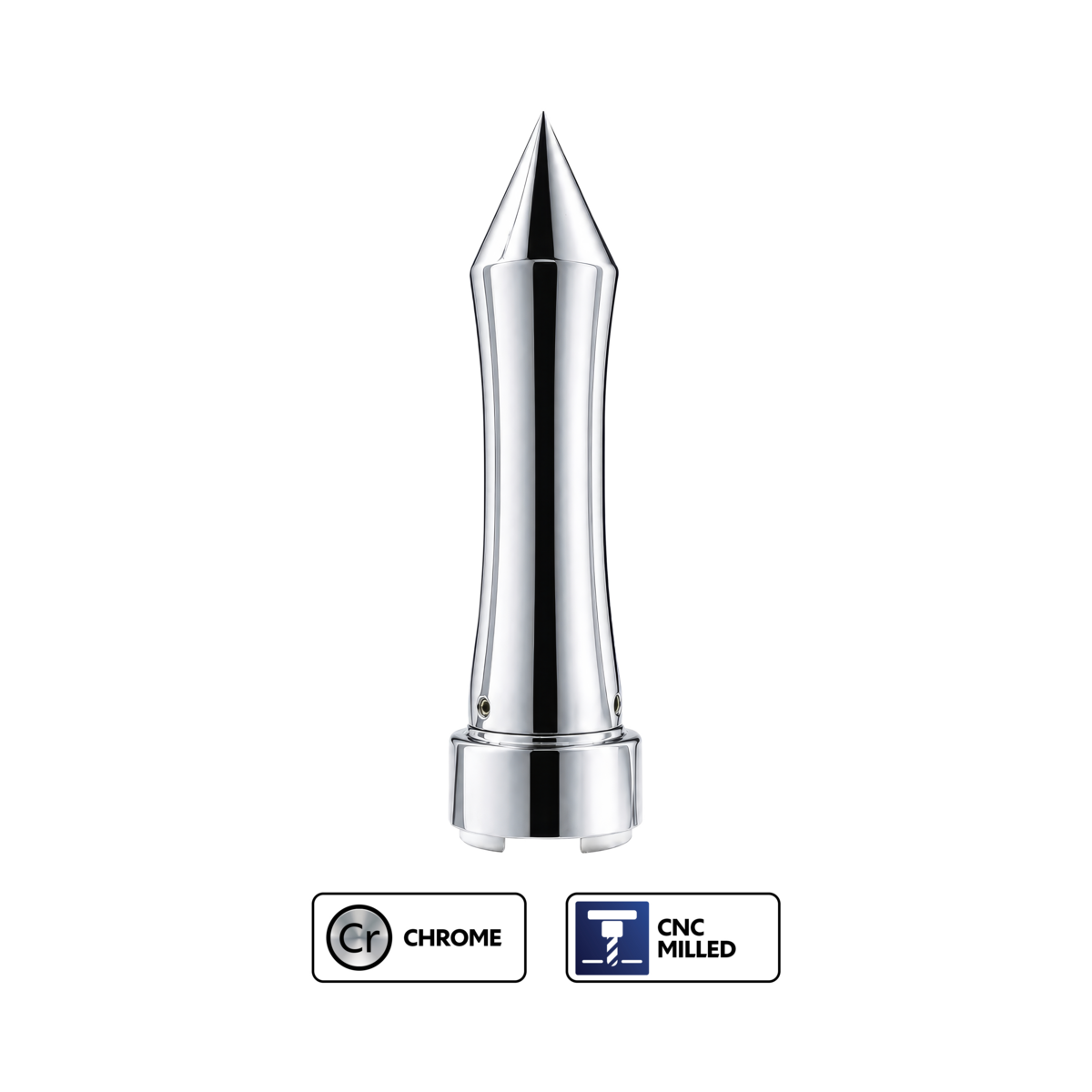 Talladega 13/15/18 Speed Spike Gearshift Knob - Chrome/Vertical